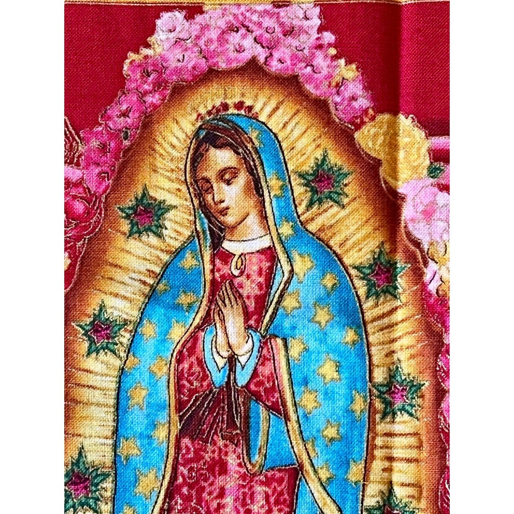 Robert Kaufman Inner Faith Our Lady of Guadalupe Fabric Panel 44x24 Metallic OOP